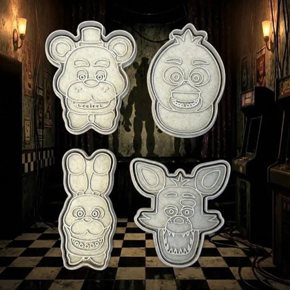 Birthday Parties - Five Nights at Freddy's Cookie Cutter Set - 4 Cutters - Five Nights at Freddy's - Stamp and Bake