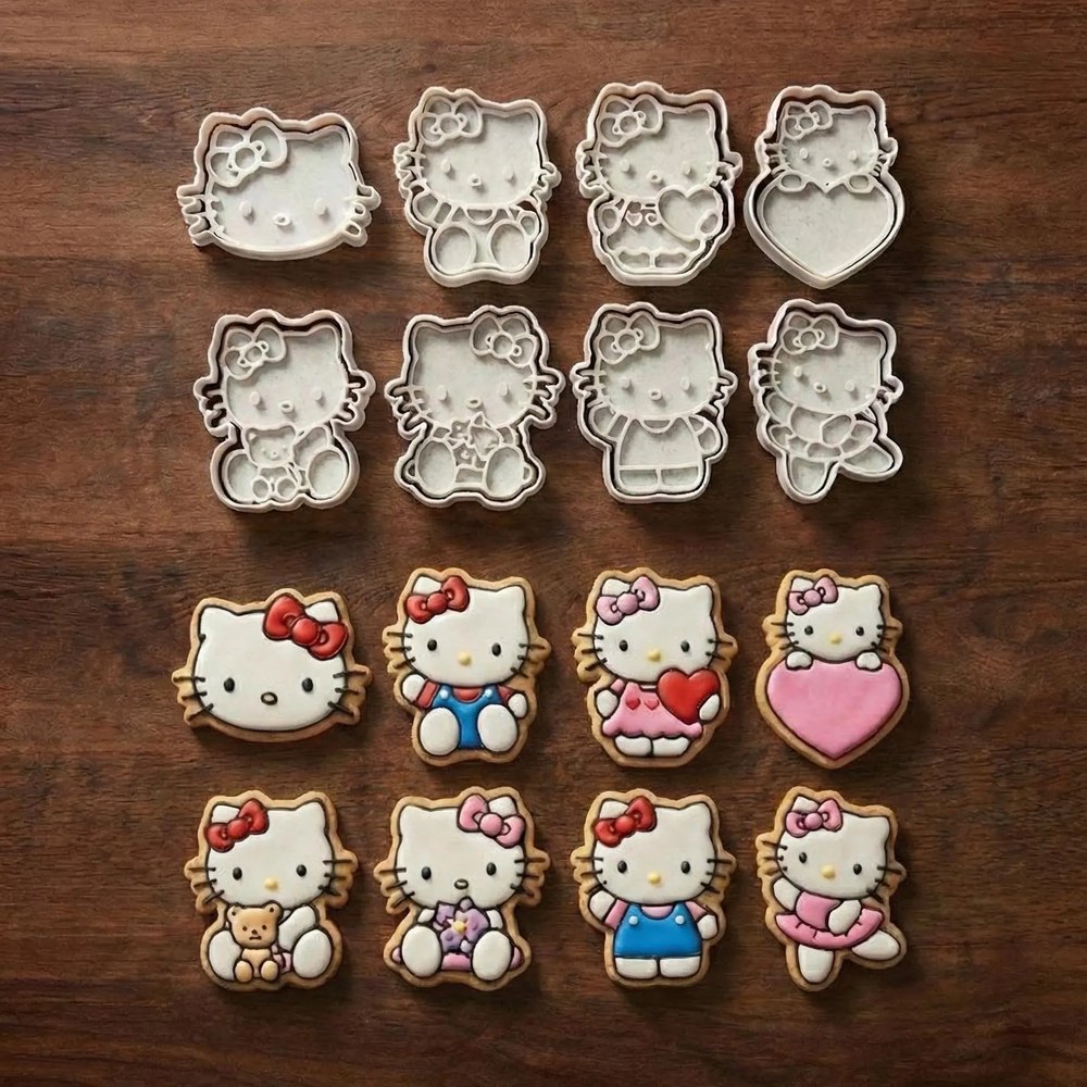 Anime & Manga - Hello Kitty Cookie Cutter Set - 8 Cutters - Hello Kitty - Stamp and Bake