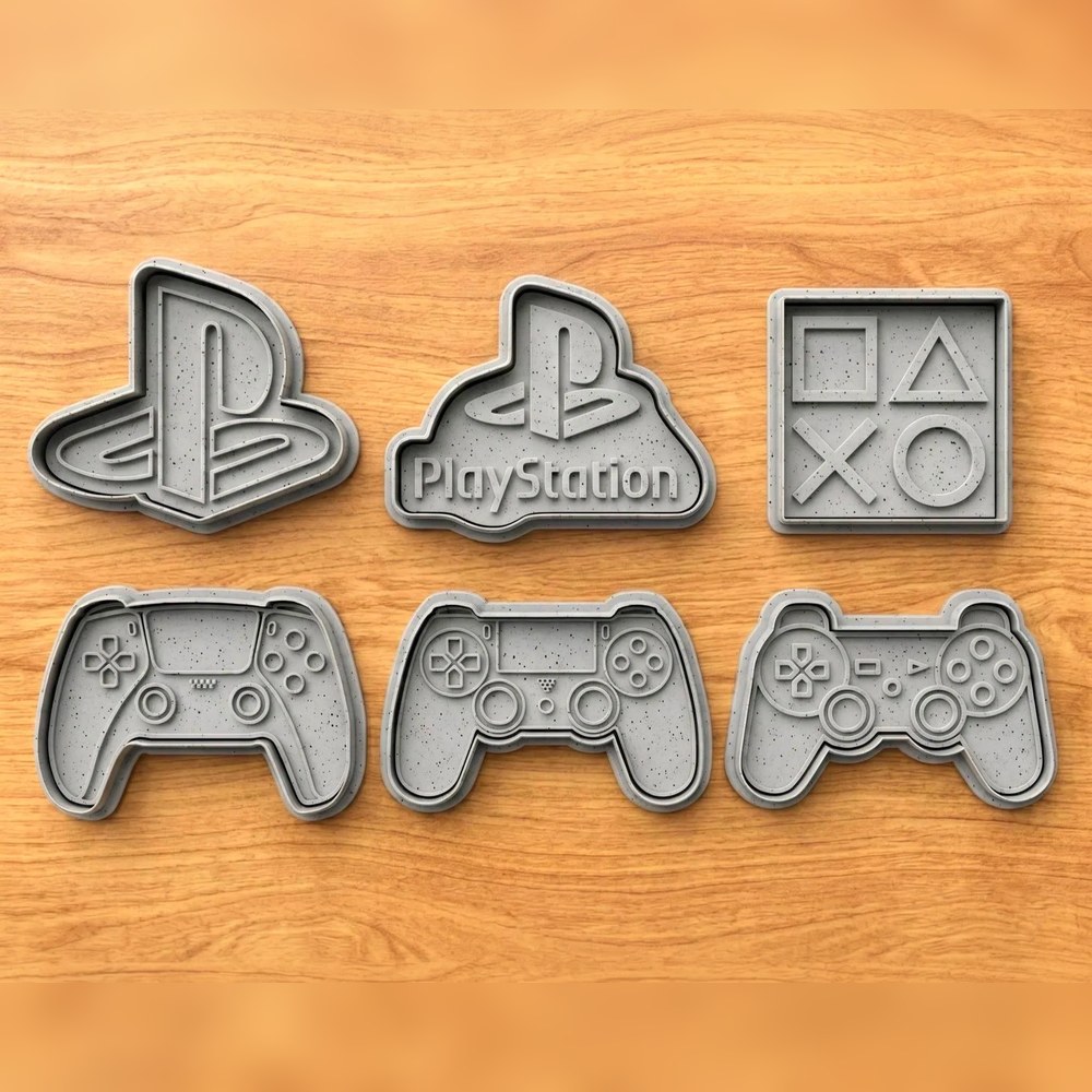 Birthday Parties - PlayStation Cookie Cutter Set - 6 Cutters - PlayStation - Stamp and Bake