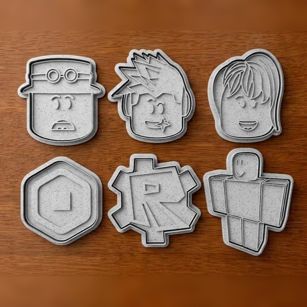 Birthday Parties - Roblox Cookie Cutter Set - 6 Cutters - Roblox - Stamp and Bake