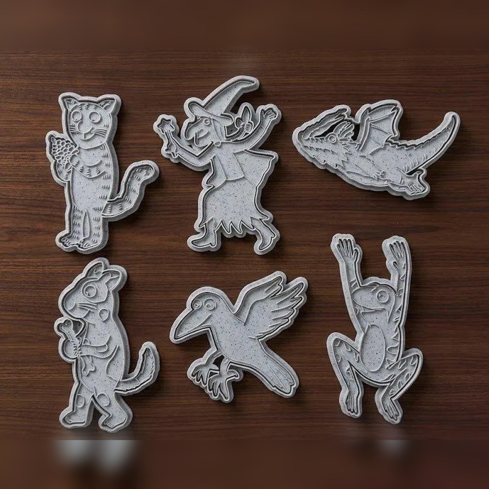 Bake Sales & Fundraisers - Room on the Broom Cookie Cutter Set - 6 Cutters - Room on the Broom - Stamp and Bake