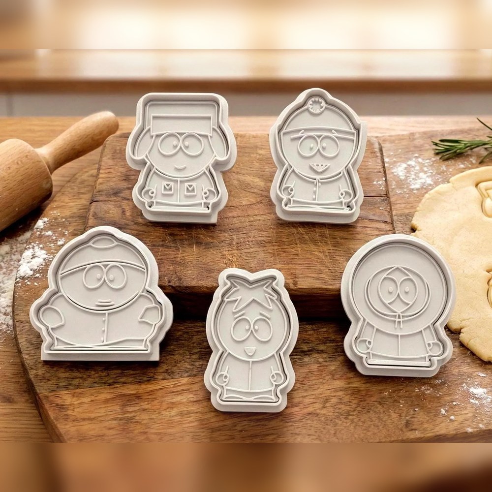 Nostalgia Bakes - South Park Cookie Cutter Set - 5 Cutters - South Park - Stamp and Bake