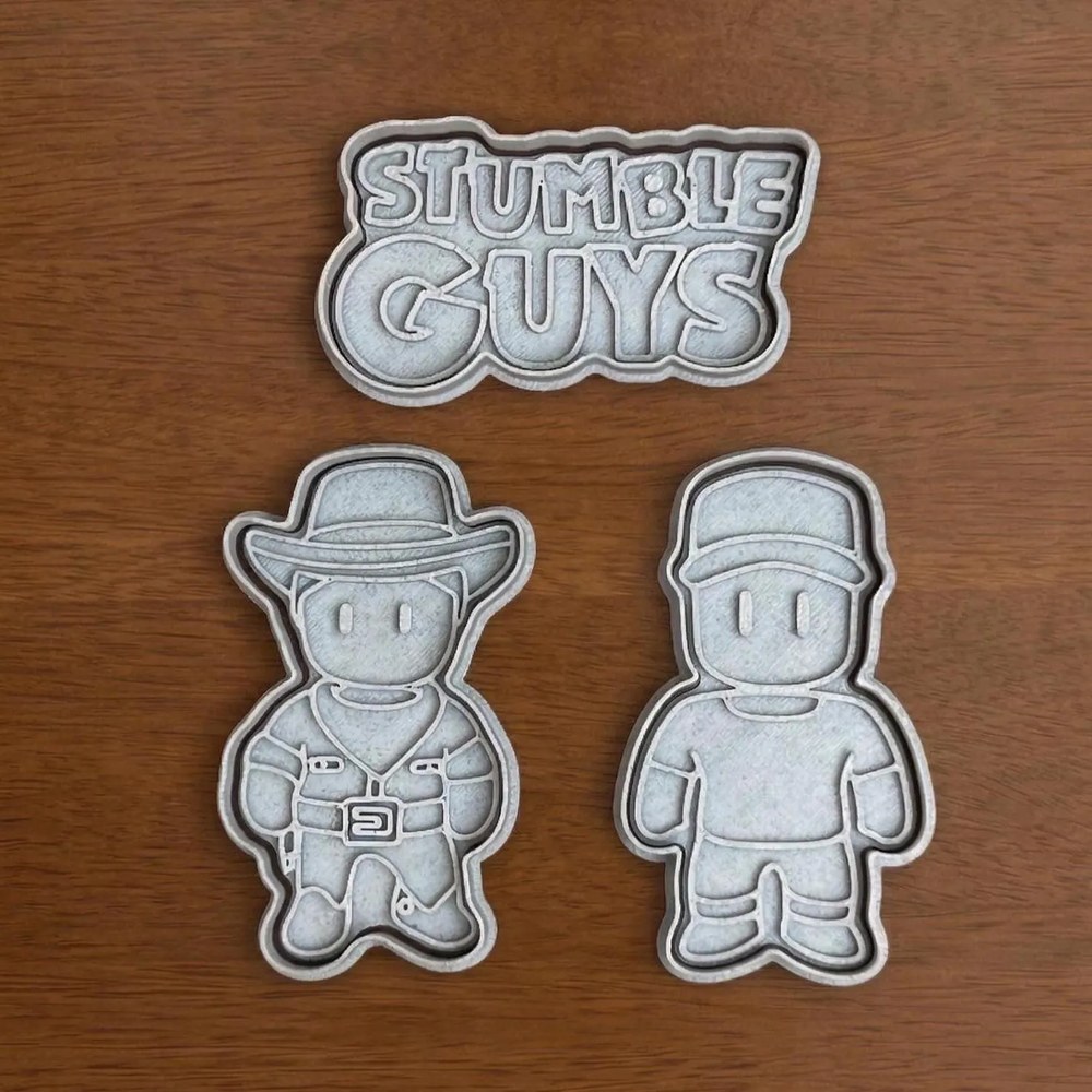 Birthday Parties - Stumble Guys Cookie Cutter Set - 3 Cutters - Stumble Guys - Stamp and Bake